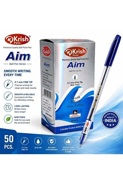 Generic 50-Piece Aim Ballpoint Pen 0.7mm Tip Blue Ink