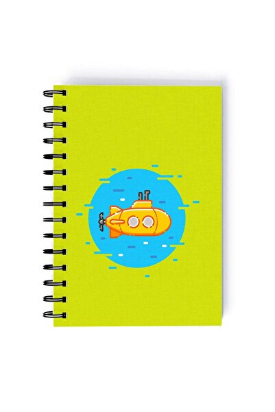 Generic Cute Submarine Design Rectangle Spiral A5 Notebook Multicolour