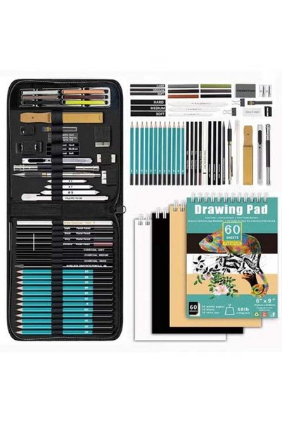 Generic KALOUR 50 Pack Drawing Set Sketch Kit Pro,Art Sketching Supplies with...
