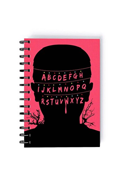 Generic Eleven Upside Down Rectangle Spiral A5 Notebook Pink/Black