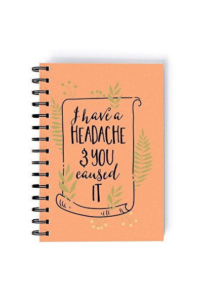 Generic I Have A Headache design Rectangle Spiral A5 Notebook Multicolour