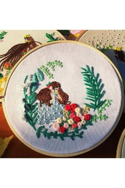 Generic 1 Set Hand Embroidery Kit for Beginners Art Craft Hand Sewing for Wom...