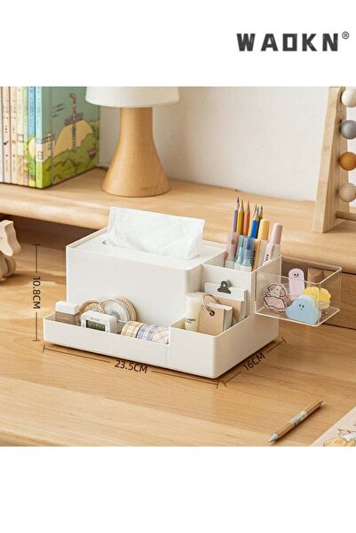 Generic Innovative Large Capacity Square Plastic Pen Holder, Desk Organizer P...