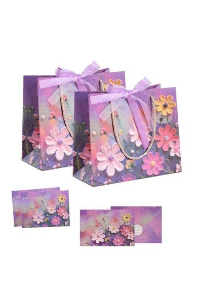 Generic 2PCS Oil Painting Gift Bags Set with Greeting Cards & Envelopes, Arti...