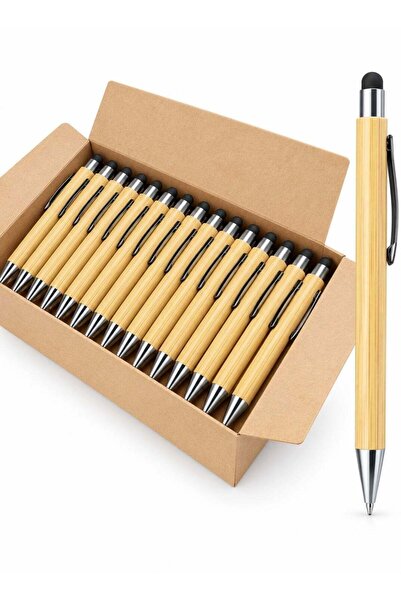 Generic Bamboo Ballpoint Pen with Touch Stylus Tip | Wooden Eco-Friendly Writ...