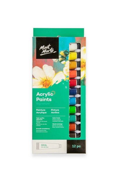 Generic 12-Piece Signature Acrylic Colour Set 12ml Content Per Tube
