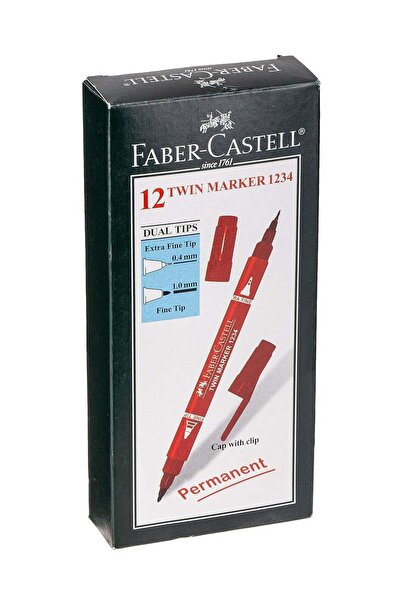 Generic 12-Piece Dual Tip Twin Permanent Marker Red Ink