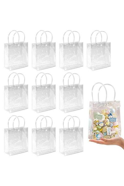 Generic Clear PVC Gift Bags with Handles - 10PCS Mini Party Favor Bags Transp...