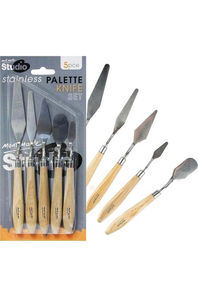 Generic Mont Marte Stainless Steel Palette Knife Set - 5 Pieces