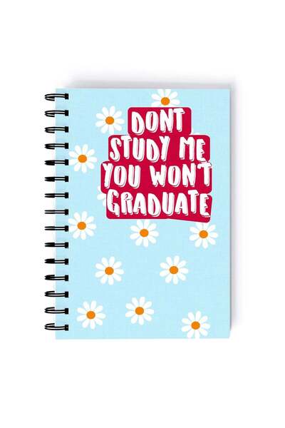 Generic Spiral A5 Notebook Funny Quote Dont Study Me Blue and Pink Aesthetics