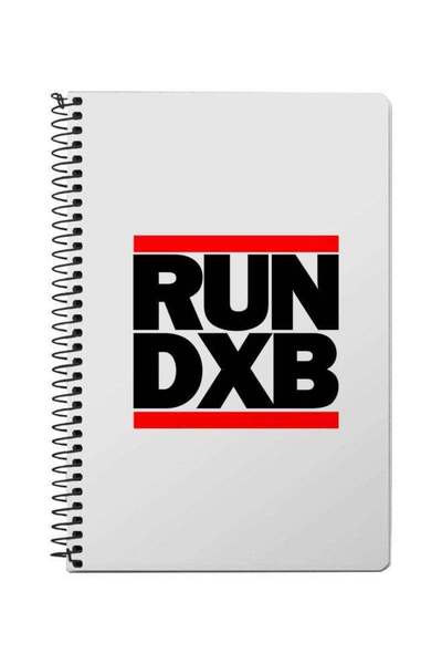Generic Run DXB Printed A5 Spiral Notebook White/Red/Black