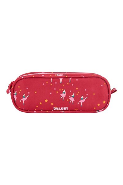 Generic Ballerina School Pencil Case RED/ROSE PINK
