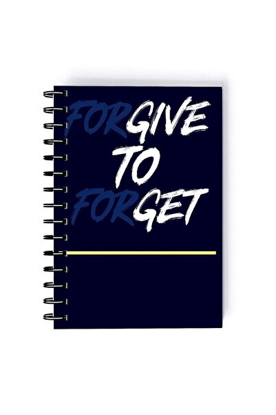Generic Spiral A5 Notebook Typography Bold Forgive to Forget Blue Aesthetics