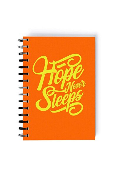 Generic Hope Never Sleeps Quote Rectangle Spiral A5 Notebook Orange/Yellow