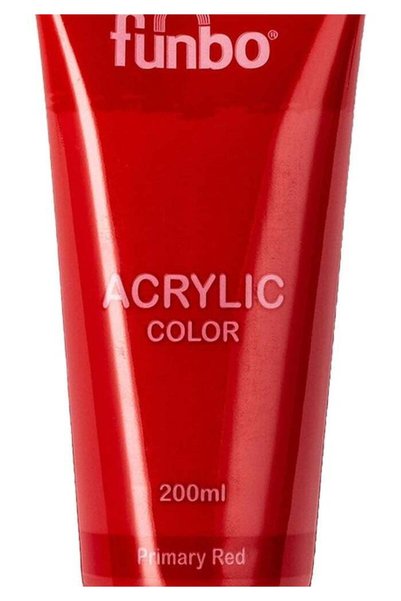 Generic Funbo Acrylic Color Tube, 200ml - Primary Red