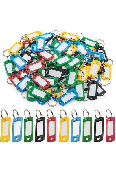 Generic Duravel Key Tags with Split Ring, Plastic ID Label Holders, Multi-Pur...