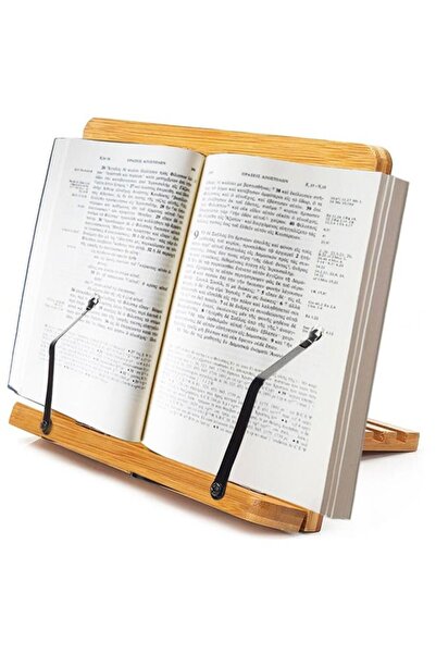 Generic Bamboo Book Stand, Adjustable Book Holder Tray and Page Paper Clips-C...