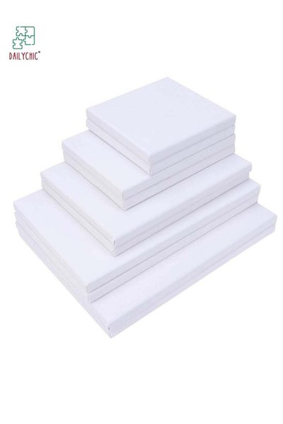 Generic 10 Pcs Stretched White Blank Canvas, Artist Canvas Board Wood Paintin...