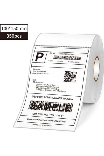 Generic 350-Piece Thermal Label Paper Rolls White