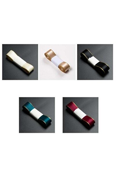 Generic 5 Rolls of Gold-Edged Double-Sided Satin Ribbon,22mm x 5m，Gold Edges ...