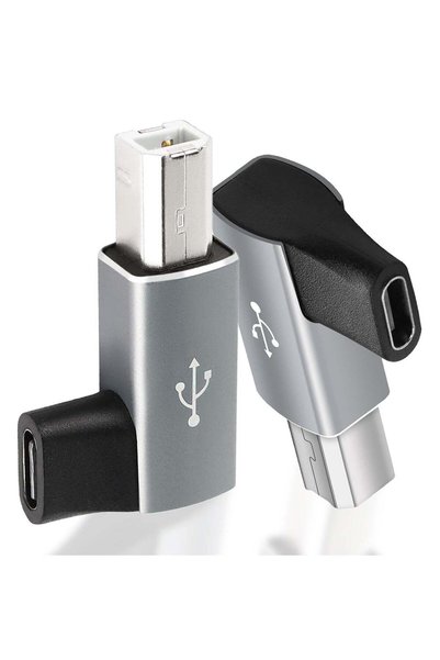 Generic SANMUGEED 2 Pack 90 Degree USB B to USB C Adapter, 90 Degree Type C F...