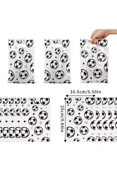 Generic 30pcs black and white football gift bag, plastic gift bag tote bag, s...