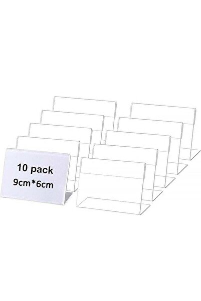 Generic 10-Pack Mini Slanted Back Acrylic Sign Holder/Business Card Holder, S...