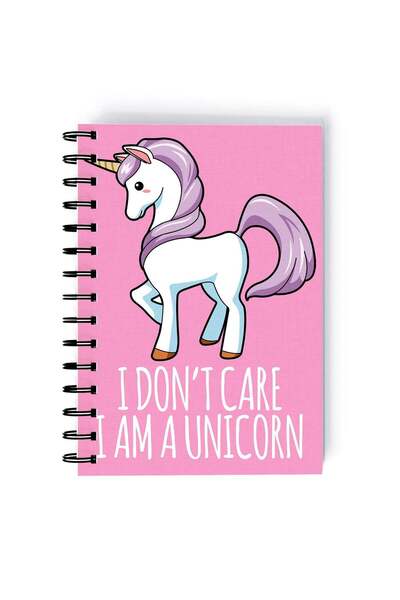 Generic Spiral A4 Notebook Unicorn I dont Care Quote Funny Quote Purple Aesth...