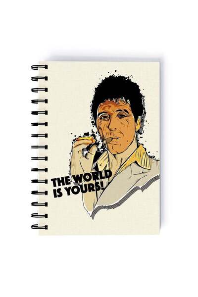 Generic Tony Montana Quote Printed Spiral A5 Notebook Fuchsia/Yellow/Black