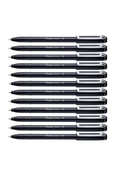 Generic 12-Piece Izee Ballpoint Pen 0.7mm Tip Black Ink