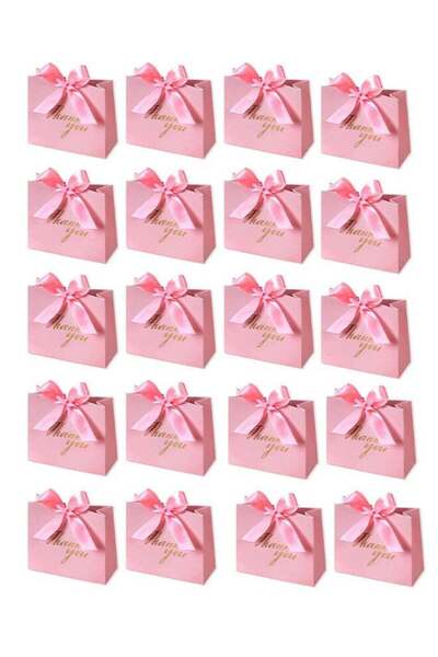 Generic 20 Pack 'Thank You' Gift Bags Pink, Small Thank You Gift Bag Party Fa...
