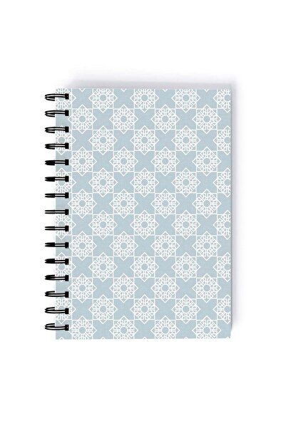 Generic Geometry Pattern Printed Spiral A5 Notebook Black/White
