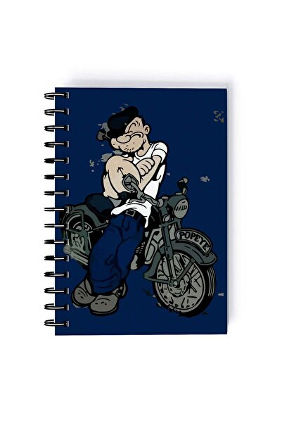 Generic Popeye Printed Spiral A5 Notebook Blue/Grey/Beige