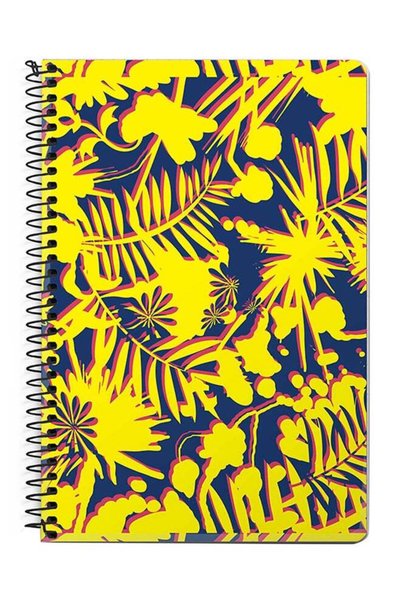 Generic Hawaii Jungle A5 Spiral Notebook Yellow/Blue