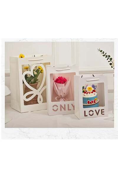 Generic Luxury Gift Paper Bag With Clear Transparent Window Only &Love &Heart...
