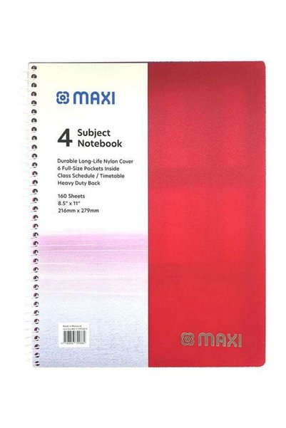 Generic 4-Subject Heavy Duty Notebook