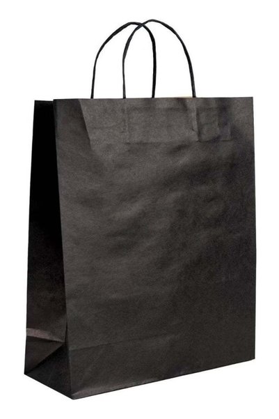 Generic Black Paper Bag with Twist Handle 26X14X29 cm - 25 Pieces