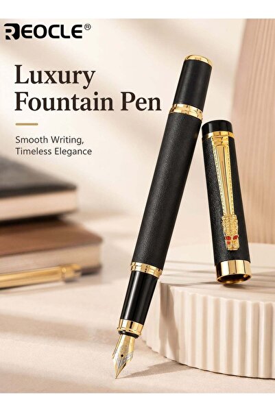 Generic Ergonomic Golden-Tone Matte Metal Fountain Pen 0.5mm Iridium Nib for ...