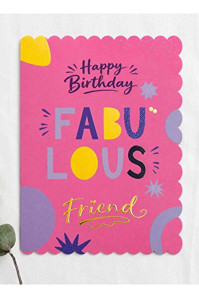 Generic Happy Birthday Friend Greeting Card, Cheerful Celebration Message for...