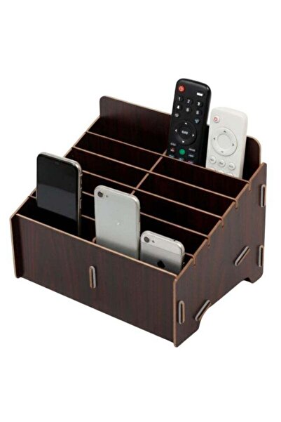 Generic Wooden Desk Organizer with 12 Compartments for Office Supplies Phone ...