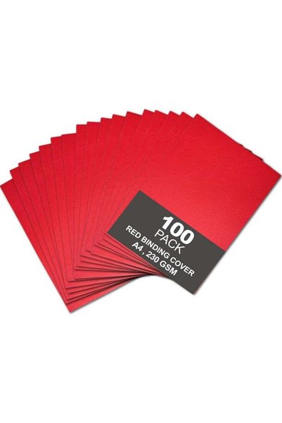 Generic [100 Pack] Red Binding Cover [A4] 230 GSM – Durable Protective Sheets...