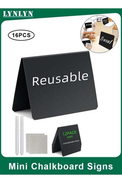Generic 12PCS Mini Chalkboard Buffet Food Labels, Reusable Acrylic Food and P...
