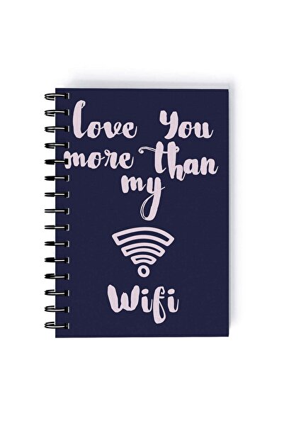 Generic Spiral A5 Notebook Funny Love Quote More than Wifi Purple Aesthetics