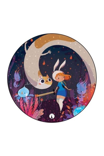 Generic Adventure Time Printed Badge Yellow/Blue/Pink