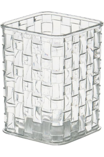 Generic Acrylic Pen Holder,Clear Makeup Brush Holder with Woven Texture for D...