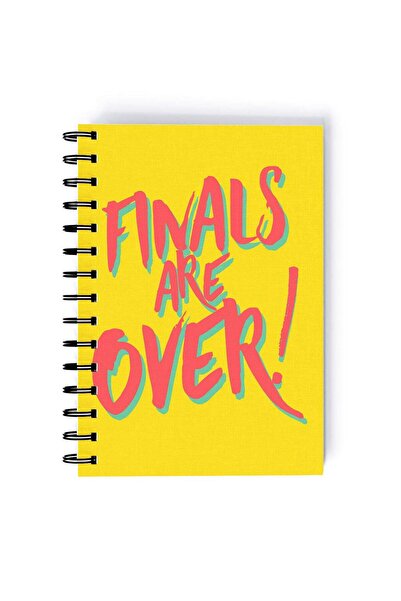 Generic Spiral A5 Notebook School Life University Time Finals are Over Yellow...