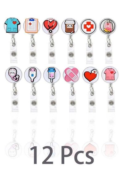 Generic 12 PCS Badge Reel Holder, Funny Badge Holder, Nurse Badge Reel Holder...