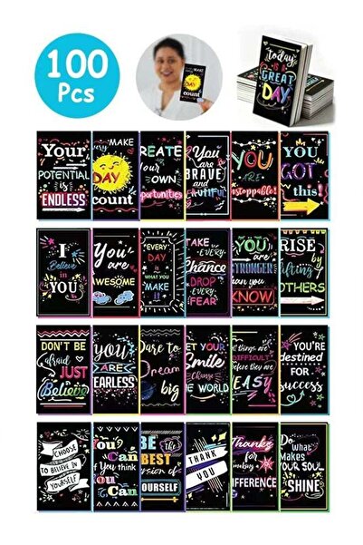 Generic 100 Count Inspirational Motivational Sayings Mini Quote Cards Colorfu...