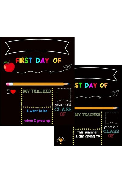 Generic ARS® First & Last Day of School Chalkboard Sign - Reusable Double-Sid...