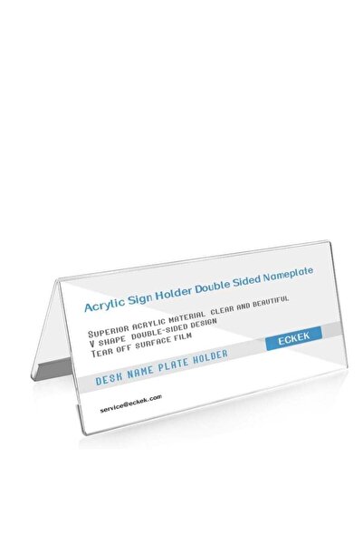 Generic 5 Pack Desk Name Plate Holder, Acrylic Sign Holder for Table Display,...